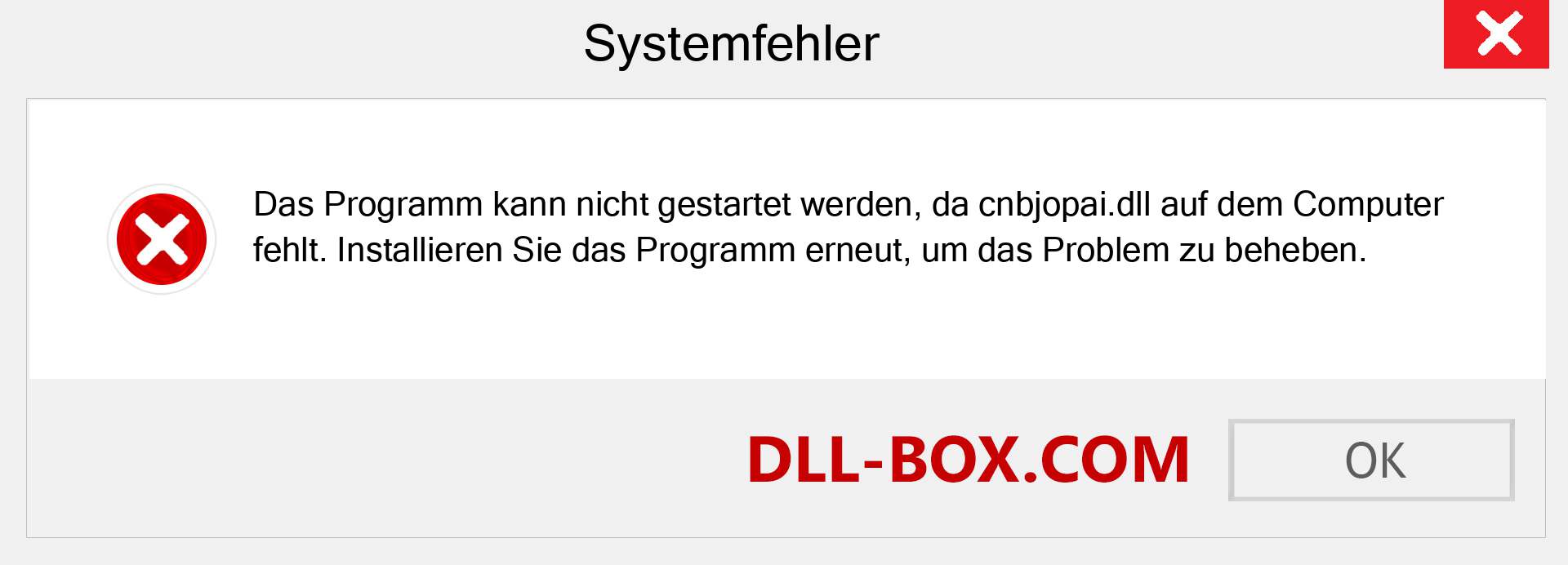 cnbjopai.dll-Datei fehlt?. Download für Windows 7, 8, 10 - Fix cnbjopai dll Missing Error unter Windows, Fotos, Bildern