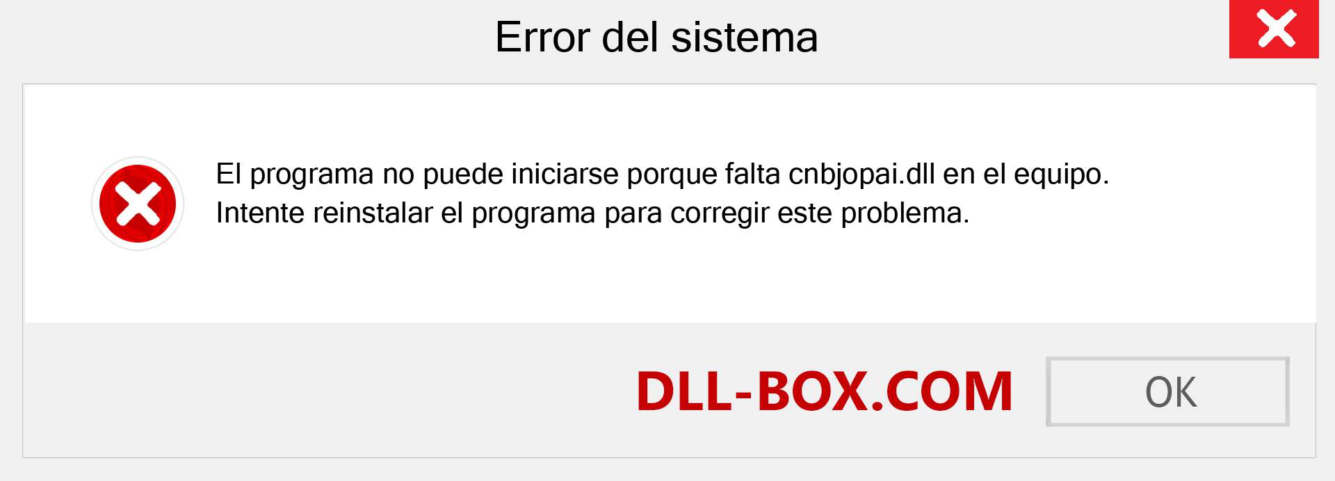 ¿Falta el archivo cnbjopai.dll ?. Descargar para Windows 7, 8, 10 - Corregir cnbjopai dll Missing Error en Windows, fotos, imágenes